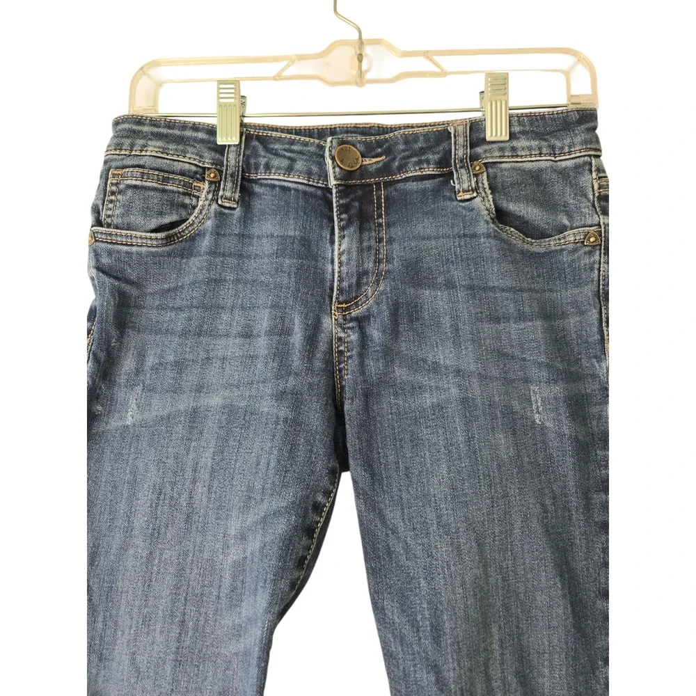 KUT from the Kloth Boyfriend Jeans Medium Wash Distressed Size 2 - Picture 6 of 14
